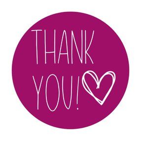 Thank You Vinyl Sticker,2 inches big 3/10% off